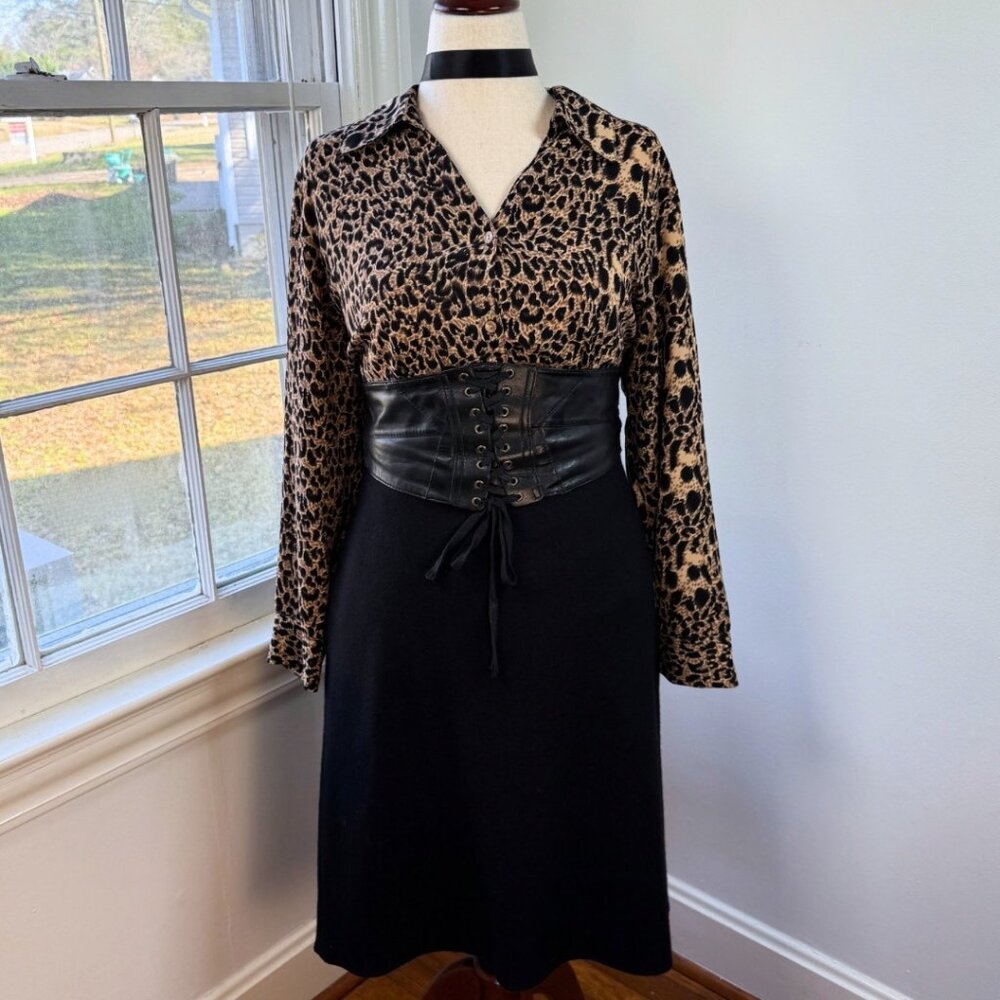 Banana Republic Black Wool Skirt 14 Aline Knee Length Business Work Office